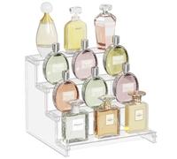 Lifewit Perfume Stand Organiser, 4 Tier Clear Plastic Fragrance Storage for Vanity, Makeup Cosmetics Skincare Aftershave Holder Desktop, Dessert Figure Display Shelves Table, 1 Pack