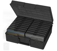 Lifewit Photo Storage Box 4x6 Photo Case, 18 pcs Inner Photo Keeper, Black Photo Boxes Storage with 1 Sheet Label Sticker, Seed Organizer Craft Storage Box for Cards Pictures Stamps Office Supplies