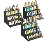 Lifewit Plastic 12 Inch Dark Cologne Stand, Step Perfume Organizer,Versatile Display Stand Shelf for Fragrance, Skincare, Figurine, Dessert, Use for Vanity, Tabletop, 3 Set