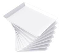 Lifewit Plastic Serving Tray, White Serving Platters for Party Food, BPA Free, Trays for Charcuterie Dishes, Reusable Platter for Snacks, Fruit, Cookies, Sandwich, Set of 8, 41 x 30cm