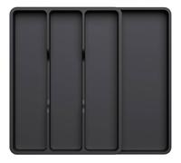 Lifewit Utensil Drawer Organiser, Extendable Cutlery Tray for Kitchen, Adjustable Cooking Silverware Flatware Holder, Plastic Kitchen Spatula Tools and Gadgets Storage Divider, 30-44x40cm, Black