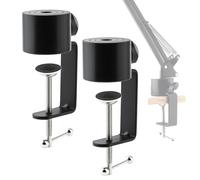 Lifexciting Table Clamp for Microphone Suspension Boom Scissor Arm Stand Holer, Metal Mic Clip Adjustbake Screw Table Mount for Radio Studio Podcast (2)