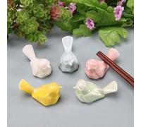 Lifexquisiter 5PCS Ceramic Bird Chopstick Rest, Porcelain Decorative Birds Chopsticks Holder Stand Rest for Chopstick Spoon Fork Tableware