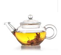 Lifeyz 250ml (8.6oz) One Cup of Tea Clear Small Glass Teapot Stainless Steel Wire Strainer Lid Heat Resistant Tea pot For Tea