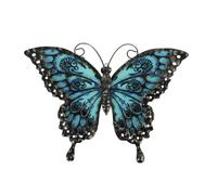 Liffy Metal Butterfly Wall Decor Glass Outdoor Wall Art Sculptures 12" Hanging Garden Decorations Indoor Home Decorative Ornaments for Patio Yard Fence Bedroom Living Room