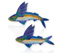Liffy Metal Fish Wall Decor -Outdoor Metal Fish Wall Decor - Indoor Art Sculpture - Hanging Decorations for Home, Garden, Bedroom, Sculptures, Ocean, Pool(2 Pcs,15 inch)