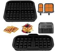 Lifhety Silicone Waffle Mould Air Fryer Accessories for Philips Dual Basket Airfryer 3000 Series 6L/3L, Compatible with Tefal 2 Drawer Airfryer 5.2L/3.1L, Belgian Waffle Iron Alternative