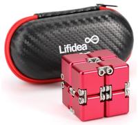 Lifidea Aluminum Alloy Metal Infinity Cube Fidget Cube Red