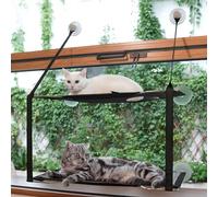 LIFIS Cat Window Perch Folding Cat Hamock for Closing Curtain Up to 50lb Metal Frames Double Layers Window Bed Soft Mats Sunny Seat