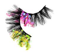 LIFKICH 1 Pair Colourful Glitter Fake Eyelashes Colour Changing Effect, Comfortable Fit Plastic Lashes for Eye Makeup and Celebration Party Use