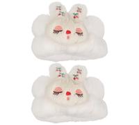 LIFKICH 1 Pair of Practical Coral Fleece Cleansing Wrist Bands for Shower and Spa Use, Portable Water Absorption Wristband Chic and Fashionable White Design