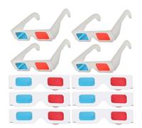 LIFKICH 10 Pcs 3d Style Glasses, Comfortable and Reliable Paper Frame Red and Blue Glasses for 3d Movies and Dvds Viewing