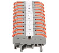 LIFKICH 10 Sets Din Rail Terminal Blocks Pct211 Quick Wire Connectors Gray Power Terminal Blocks with Bus Bar for Electrical Wiring and Industrial Automation