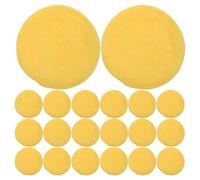 LIFKICH 100pcs Yellow Compressed Facial Sponge Pads with Ergonomic Design for Instant Use and Makeup Removal, round Disposable Face Cleansing Sponges for Spa, Travel, and Professional Use