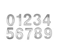 LIFKICH 10Pcs 3D Apartment Door Number Stickers 5Cm Silver Grey Self-Adhesive for Office and Mailbox Outdoor
