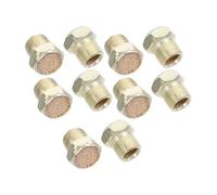 LIFKICH 10pcs Copper Pneumatic Air Muffler with 1/8" Hex Thread for Solenoid Valve, Reduces Pipeline Vibration and Minimizes Maintenance, Suitable for Industrial Automation in Pneumatic