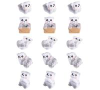 LIFKICH 15pcs Micro Landscape Cat Decor Miniature Cat Statues Vivid Figurines for Desktop Garden Decoration Cute Bonsai Accessories for Home and Dollhouse