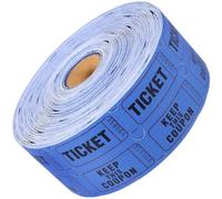 LIFKICH 1roll Raffle Tickets Roll Blue Lottery Tickets for Events Prize Draws Charity School Carnival and Amusement Park with Design and Consecutive Numbering