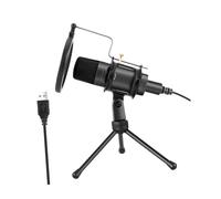 LIFKICH 1set Usb Condenser Microphone Gaming Streaming and Podcasting Noise Reduction Desktop Mic Stand and Data Cable for Laptops and Recording Studios