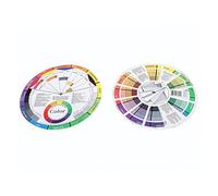 LIFKICH 2 Pcs Creative Nail Art Colour Wheel for Women, Two Sided Paper Palette Demonstrating Colour Mixing and Relationships, for Makeup and Nail Art Blending Guide