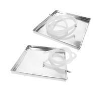 LIFKICH 2 Sets Thickened Air Conditioner Drip Tray with Drainage System Leak Water Retaining Pan for Outdoor Units Fit for Various Brands Easy Installation with Included Water Pipes and