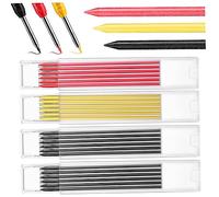 LIFKICH 24 Pcs Carpenter Pencil Leads Refill Kit with Storage Box Woodworking Pencil Refills for Marking Durable and Smooth Drafting Leads for Carpenters and Builders