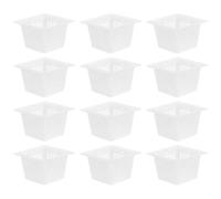 LIFKICH 24pcs Square Hydroponic Net Cups Planting Baskets for Vegetables and Orchids, Lightweight White Plastic Mesh Pots with Broad Plant Compatibility for Indoor Setting and Urban