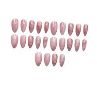 LIFKICH 24pcs Women Fake Nails Manicure False Nails Long Full Cover Designed Fake Pink Marble Pattern Plastic Not Easy to Break Long Serving Life Charming Stylish Art Design at Home