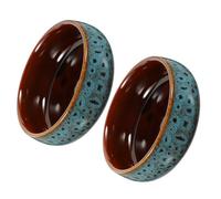 LIFKICH 2pcs Ceramic Lotus Bowl Planter with No-hole Design for Easy Maintenance, round Water Lily Planter Bowls for Indoor and Outdoor Use, for Coppercoin Grass and Daffodils