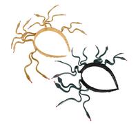 LIFKICH 2pcs Egyptian Queen Medusa Headpiece Snake Headband Set, Bendable Dark Green and Earthy Gold Hair Accessories for Halloween Costume and Cosplay