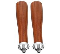 LIFKICH 2pcs Espresso Machine Handle Replacement for Portafilter with Comfortable Grip, Wood and Metal Material, Universal Compatibility, Suitable for Families and Workplaces