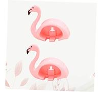 LIFKICH 2Pcs Flamingo Shaped Suction Cup Toothbrush Rack Pink Wall Mounted Stand Creative Cartoon Design Bathroom Organizer Holder