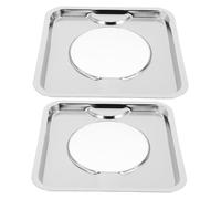 LIFKICH 2pcs Gas Hob Range Protectors Square Pan Drip Trays Heavy Duty Replacement for Gas Stove