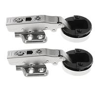 LIFKICH 2pcs Glass Door Cabinet Hinges Cold Rolled Steel Buffer Damper Soft Close Quiet Kitchen Cupboard Accessory for Bathroom Living Room Display Cabinets