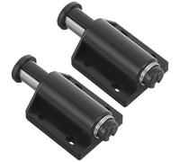 LIFKICH 2pcs Magnetic Push to Open Cabinet Door Latches Rebounding Spring Catch Locks for Wardrobe Cupboard Door Lockers Black Invisible Lock Suitable for Kitchen and Home Use