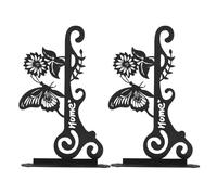 LIFKICH 2pcs Metal Planter Hooks Hanger Decorative Butterfly-Shaped Cast Iron Wall Hooks Black Multi-Function Space Optimization for Outdoor Fences Bird Feeder Wind Chimes