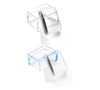 LIFKICH 2pcs Nail Stamper with Blue and Transparent Rectangular Plastic Stampers for Manicure Art Compact Female Stamping Tools for DIY Nail Design at Home Salon