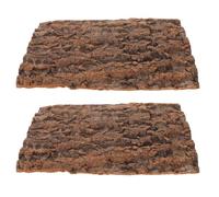 LIFKICH 2pcs Natural Bark Cork Wall Decor for Reptile Terrariums, 11.8x9.8' Bark Backdrop with Natural Texture Appeal and Optimized Plant Support, for Gecko and Bearded Dragon Habitats