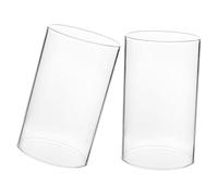 LIFKICH 2pcs Open Ended Candle Shades Glass Pillar Candle Holders for Home Decoration Wedding Banquet Use and Practical