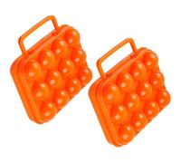LIFKICH 2pcs Orange Plastic Egg Holders with Crush Resistance and Sealing Features Portable Egg Storage Box for Camping and Barbecue Compact Carrier for Refrigerator