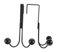 LIFKICH 2pcs Over Door Hook Simple Style Towel Rack Coat Hanger for Bedroom Living Room and More Black Design for Coats Hats and Bags No Drilling Required