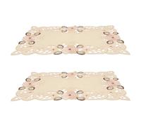 LIFKICH 2pcs Polyester Fiber Table Mat Placemat for Dining Table 16.51x11.00x0.08in Classical Embroidery Design Heat Resistant for Dining Room Party