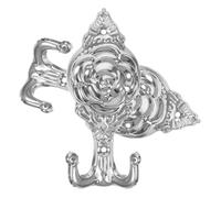 LIFKICH 2pcs Rose Shaped Flower Coat Hooks in Silver Iron with Smooth Surface, Practical Double Hangers for Hallway and Bathroom Wall Mounted Storage and Organisation