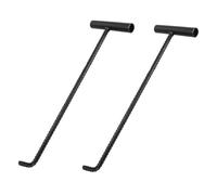 LIFKICH 2Pcs Stainless Steel Manhole Cover Hooks T Handle Lifting Tool for Sewer Maintenance Outdoor Drain Covers Comfortable Grip
