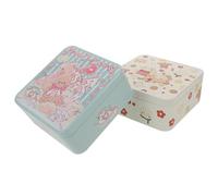 LIFKICH 2pcs Tinplate Cookie Box with Lid, Holiday Cookie Box for Biscuit Packaging, Preserves Freshness and Protection against Crushing, 3d Embossed Pattern with Minimalist Elegant