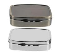LIFKICH 2pcs Travel Size Metal Pill Boxes with 2 Separate Compartments, Rounded Rectangle Design, Space-Saving Portable Medicine Organizers for Trips and Seniors