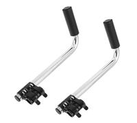 LIFKICH 2pcs Wheelchair Handle Extensions Push Handle Grip Stainless Steel Nonslip Surface Improving Posture Silver Universal Replacement for Outdoor Mobility