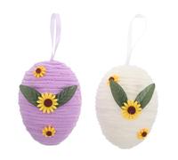 LIFKICH 2pcs Woven Fake Eggs for Easter Decor Decorations Hanging Ornaments for Birthday Weddings and Festive Celebrations