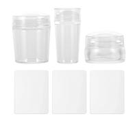 LIFKICH 3 Sets Silicone Nail Stamper Kit with Scraper for Manicure Nail Art Simple Operation Cylinder Shape Portable Sturdy for Home and Salon Use