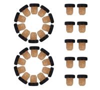 LIFKICH 30pcs Shape Wood Wine Bottle Cork Stoppers Reusable High-Density Cork Plugs for Glass Bottles Jar Sealing Wine Beer Preservation Secure Closure and Leakproof Saver